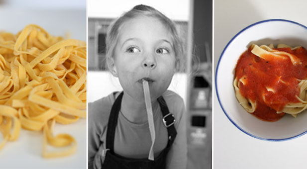 Minichefs enjoying homemade pasta One of our minichefs enjoying their homemade pasta