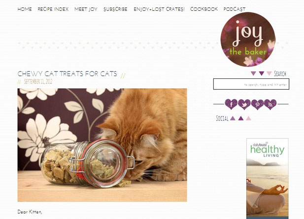 Joy the baker The home page image for Joy the baker's food blog