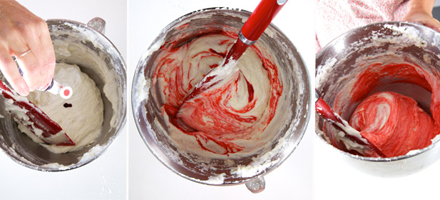 Macarons can be made with any pigment food colouring Food colouring added to macaron batter