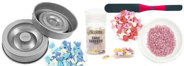 Extras for Heart filling cake