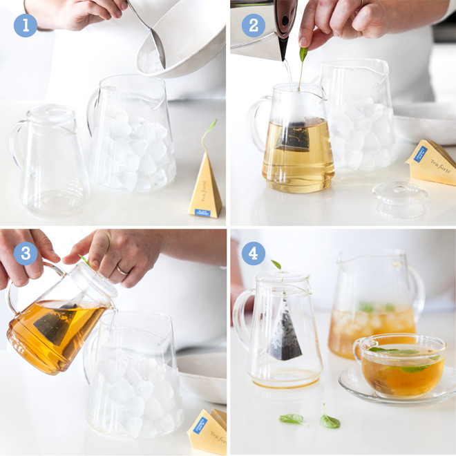 How it works Tea Forté Tea Over Ice Brewing Pitcher