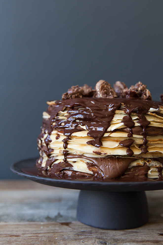 Make a Nutella pancake cake
